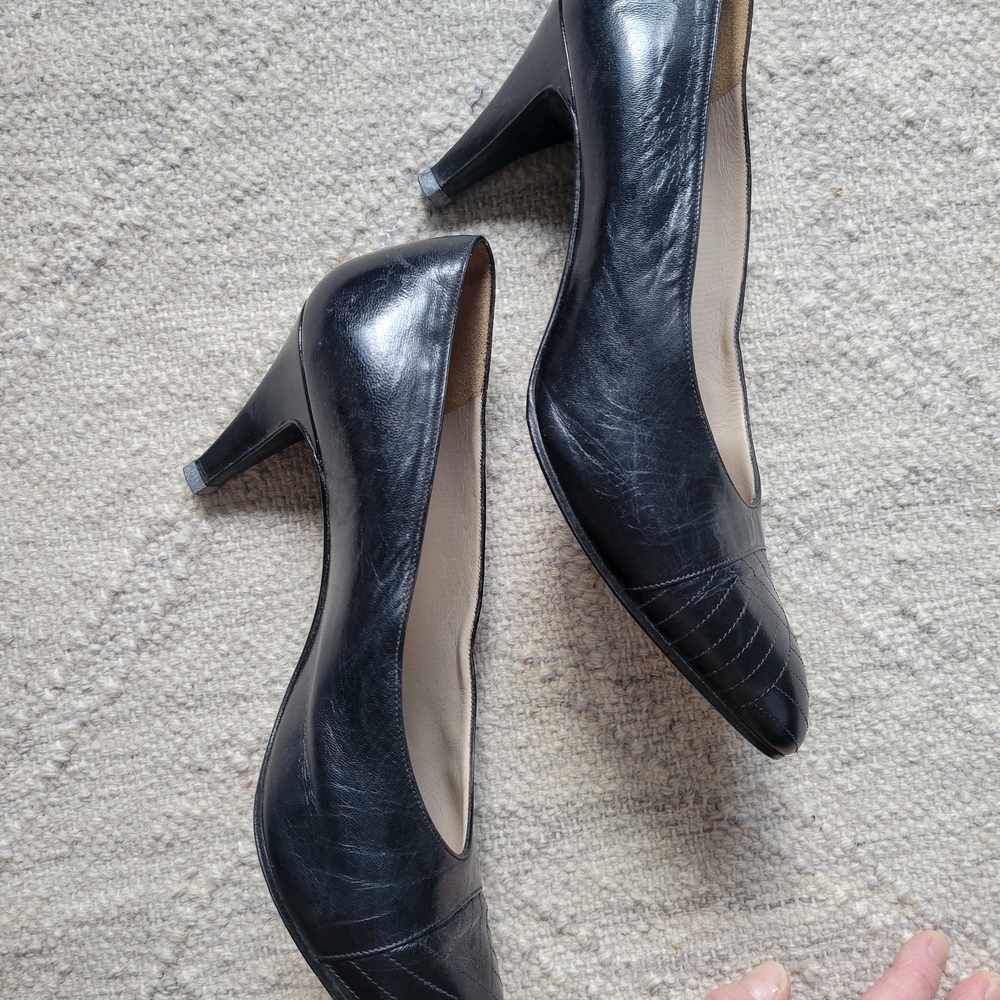 Chanel Black Leather Heels - Picture 4 of 5